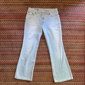 VTG 514 LEVIS LIGHT WASH SUPER LOW FLARE LEGGED DENIM JEANS